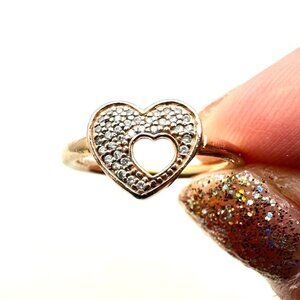Pandora Shimmering Puzzle Ring Rose Gold over Sterling Silver Size 5.25